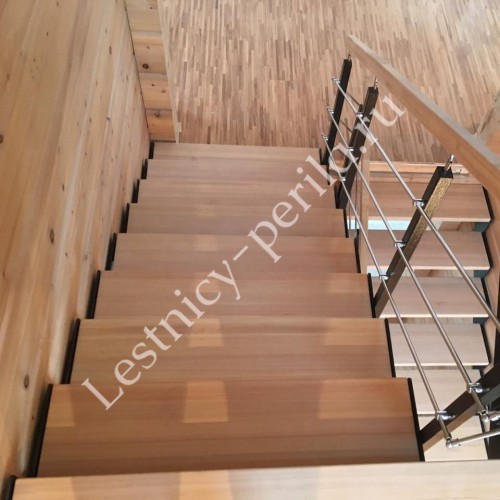 П-образная открытая лестница с площадкой LT Line Black - 4