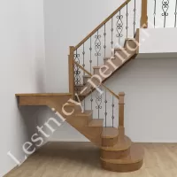 П-образная  Лестница с площадкой Классика-4 - 4