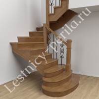 П-образная закрытая Лестница с забегом Классика-5