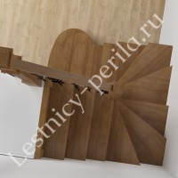 П-образная закрытая Лестница с забегом Классика-5