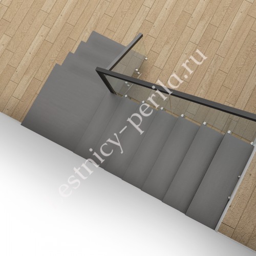 Г-образная лестница  на монокосоуре МК-Премиум 2 - 4