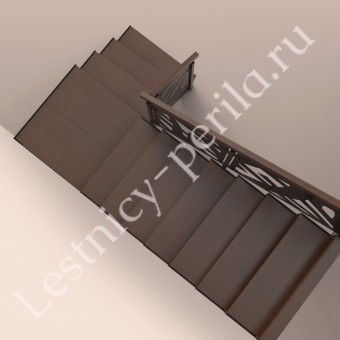 Лестница на металлокаркасе с экранами из листа АРТ-2