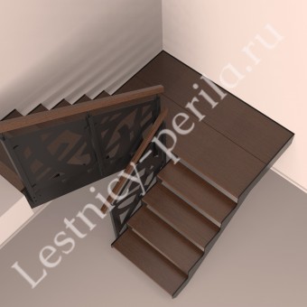 Лестница на металлокаркасе с экранами из листа АРТ-4