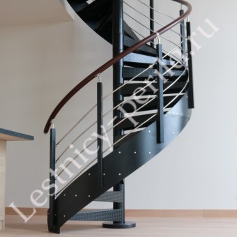 Винтовая лестница ВАГНЕР с металлическими ступенями на тетиве