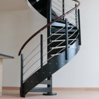 Винтовая лестница  на тетиве с металлическими ступенями Вагнер - 3