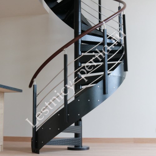 Винтовая лестница  на тетиве с металлическими ступенями Вагнер - 1
