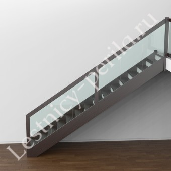 Лестница со стеклянным ограждением Модерн-1