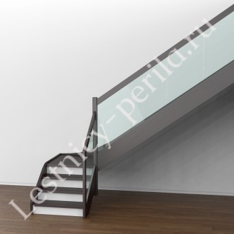 Лестница со стеклянным ограждением Модерн-2
