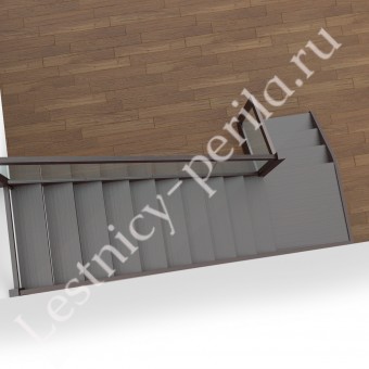 Лестница со стеклянным ограждением Модерн-2