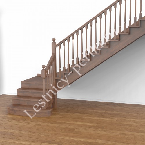 Г-образная деревянная лестница с площадкой Честер-2 - 4