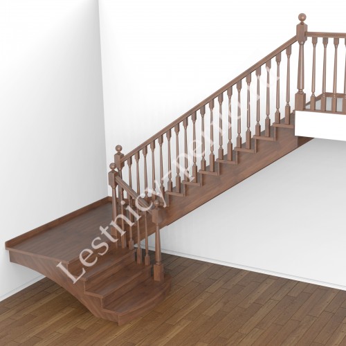 П-образная деревянная лестница с площадкой Честер-4