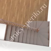 П-образная деревянная лестница с забегом Честер-5 - 2