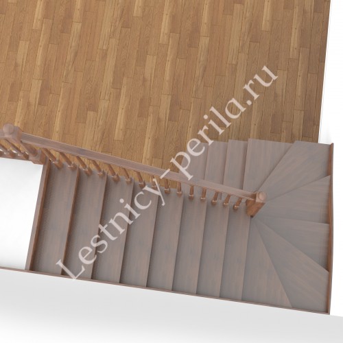 П-образная деревянная лестница с забегом Честер-5 - 2