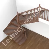 П-образная деревянная лестница с забегом Честер-5 - 4
