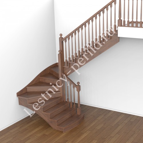 П-образная деревянная лестница с забегом Честер-5 - 3