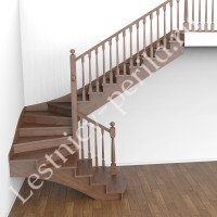 П-образная деревянная лестница с забегом Честер-5