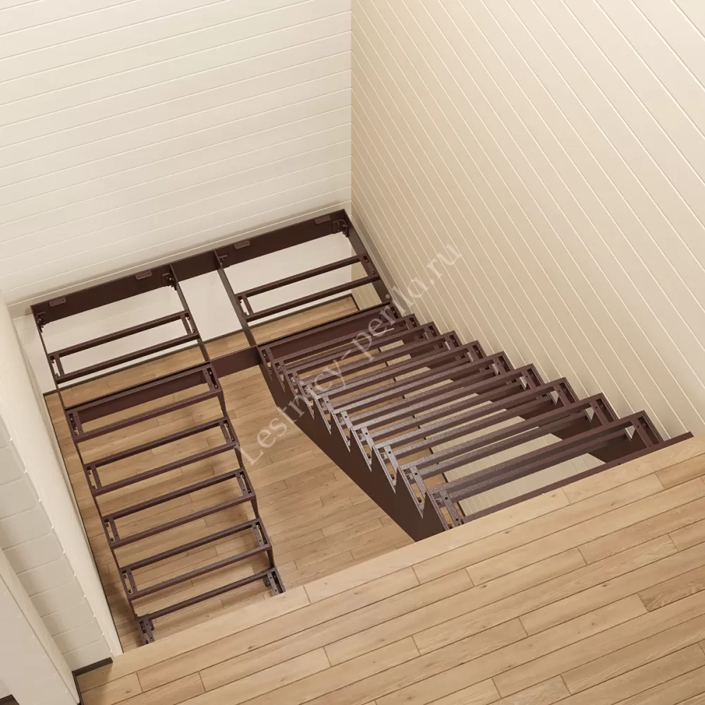 Лестница в двухэтажном коттедже (65 фото)