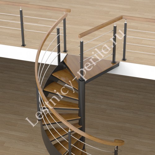 Спиральная или винтовая лестница  на заказ в коттедж - 4