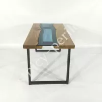 Стол из слэба со стеклом "Река" - 5