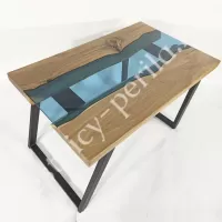 Стол из слэба со стеклом "Река" - 1