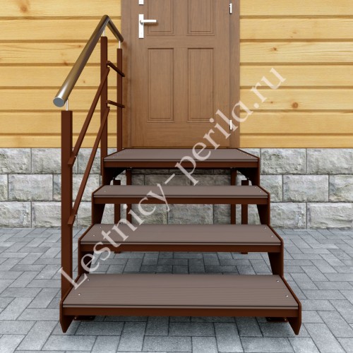 Входная лестница на 3 ступени с площадкой - Крыльцо 3СП - 4