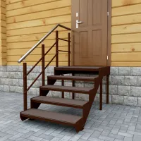 Входная лестница на 4 ступени с площакой - Крыльцо 4СП