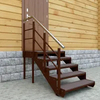 Входная лестница на 4 ступени с площакой - Крыльцо 4СП - 6