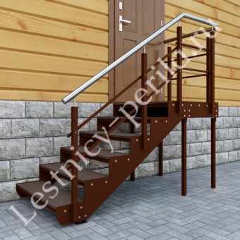 Входная лестница 5 ступеней с площадкой - 5СПБ