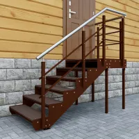 Входная лестница на 5 ступеней с площадкой - Крыльцо 5СПБ - 1