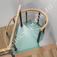 Винтовая лестница со стеклянными ступенями Фрейм Гласс