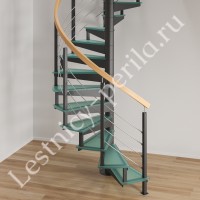 Винтовая лестница со стеклянными ступенями Фрейм Гласс
