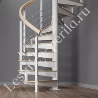 Винтовая лестница с деревянными ступенями Фрейм Вуд