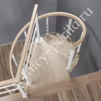 Винтовая лестница с деревянными ступенями Фрейм Вуд - 3