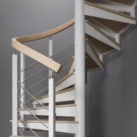 Винтовая лестница с деревянными ступенями Фрейм Вуд - 2