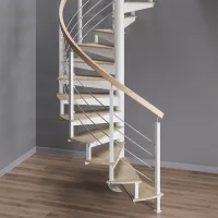Винтовая лестница с деревянными ступенями Фрейм Вуд - 1