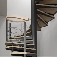 Винтовая лестница с деревянными ступенями Фрейм Гранд Вуд