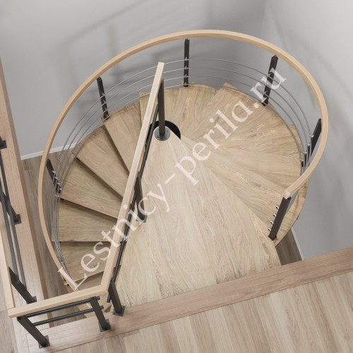 Винтовая лестница с деревянными ступенями Фрейм Гранд Вуд - 3
