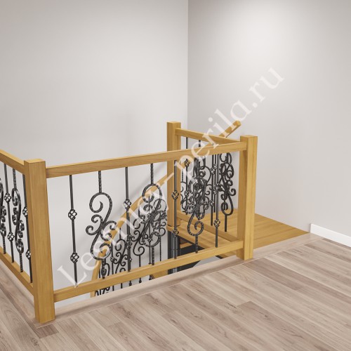 Винтовая лестница с коваными перилами Фрейм Фордж - 5