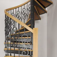 Винтовая лестница с коваными перилами Frame Forge Black - 3