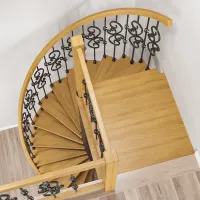 Винтовая лестница с коваными перилами Frame Forge Black - 4