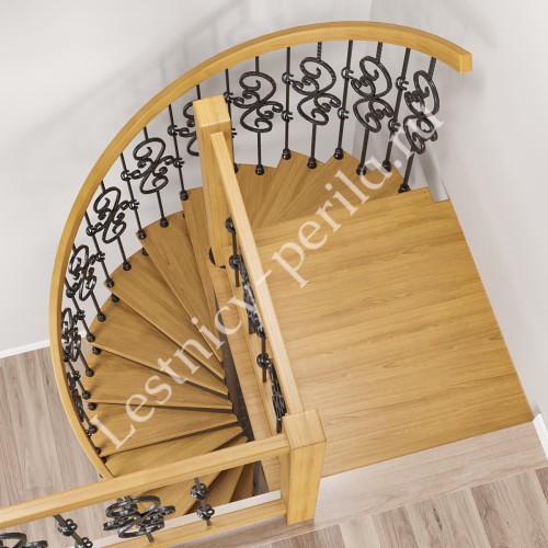 Винтовая лестница с коваными перилами Фрейм Фордж - 4