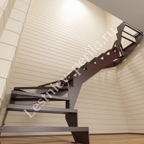 Металлокаркас для лестницы трехмаршевый КО-6 - 2