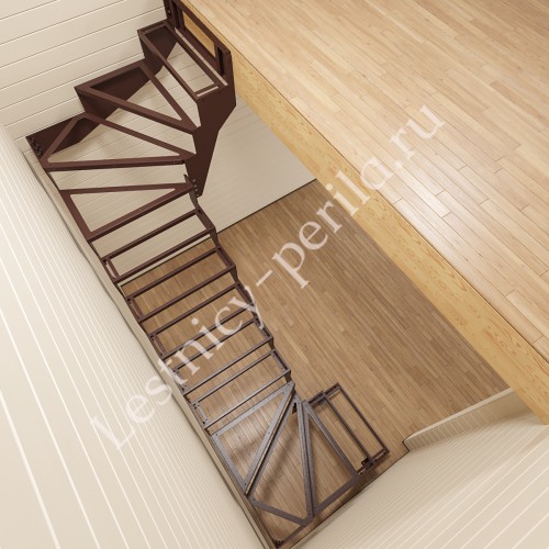 Металлокаркас для лестницы трехмаршевый КО-6 - 3