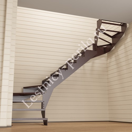 Металлокаркас для лестницы трехмаршевый КО-6 - 1