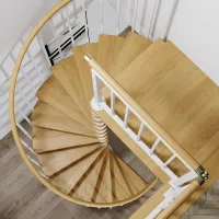 Винтовая лестница  с деревянными ступенями  Lira Dense White