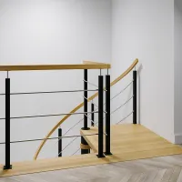 Винтовая лестница  с деревянными ступенями  Lira Line Black