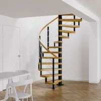 Винтовая лестница  с деревянными ступенями  Lira Line Black - 1
