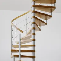 Винтовая лестница  с деревянными ступенями Lira Line White - 2