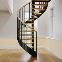 Спиральная или винтовая лестница на второй этаж Atlanta Dense Black