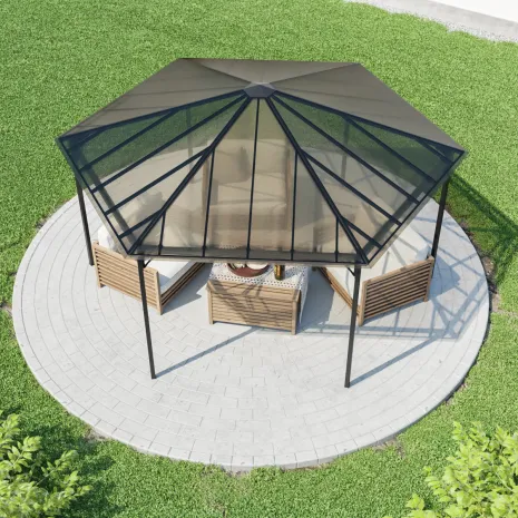 Беседка из поликарбоната 6-ти гранная patio-2 - 4
